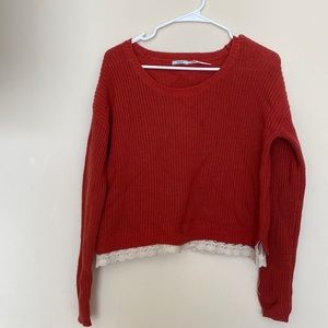 Sweater size small with lace detail